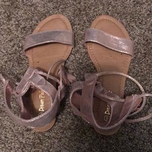 Gold pink sandals